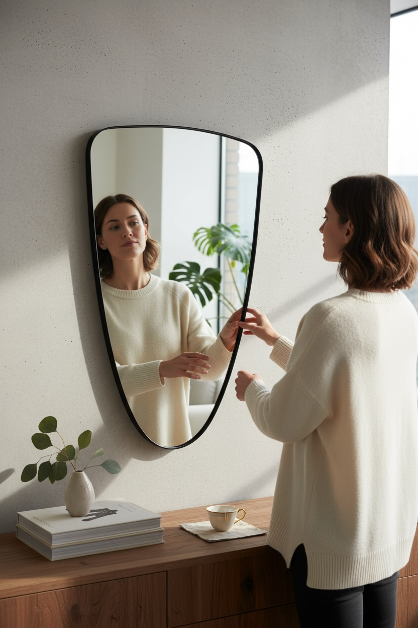 Visel black framed mirror