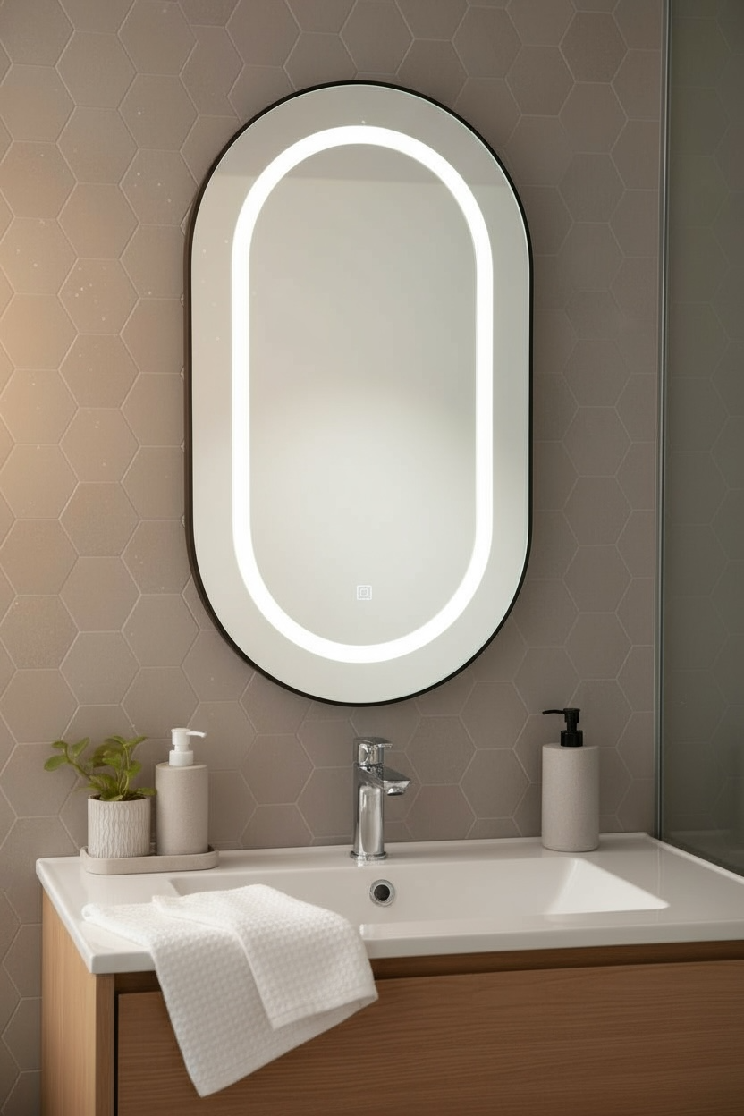 Black Capsule Storage led mirror