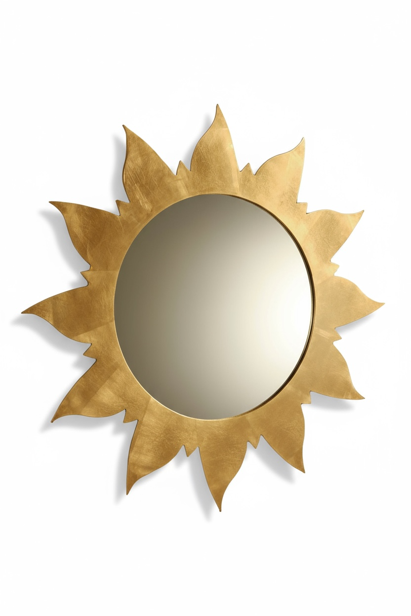 Gold Leaf Sun Mirror