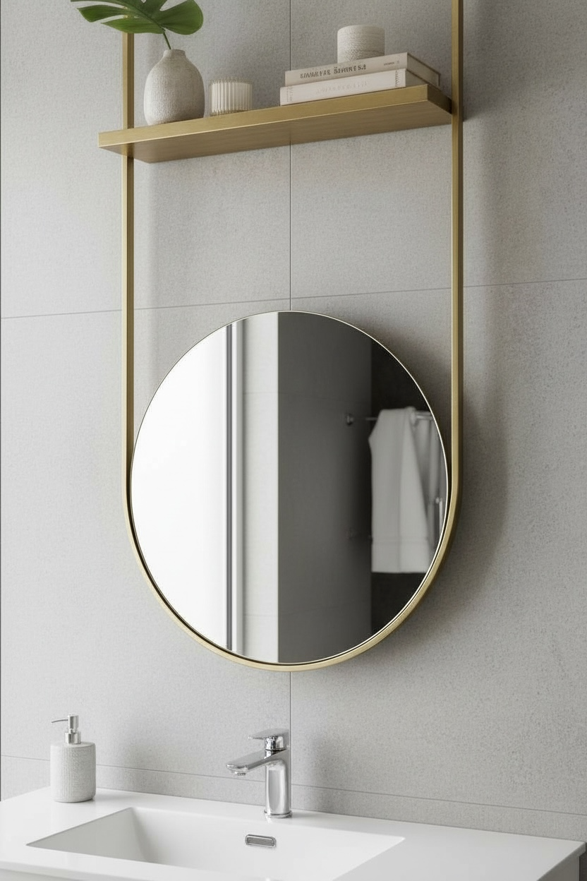NestO brushed gold mirror