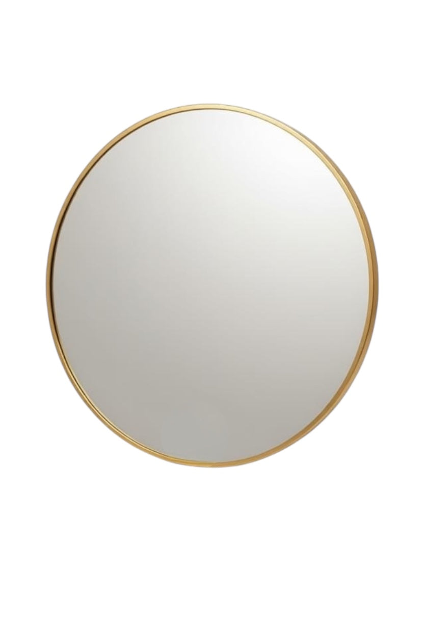 Gold Aluminium Round Framed Mirror