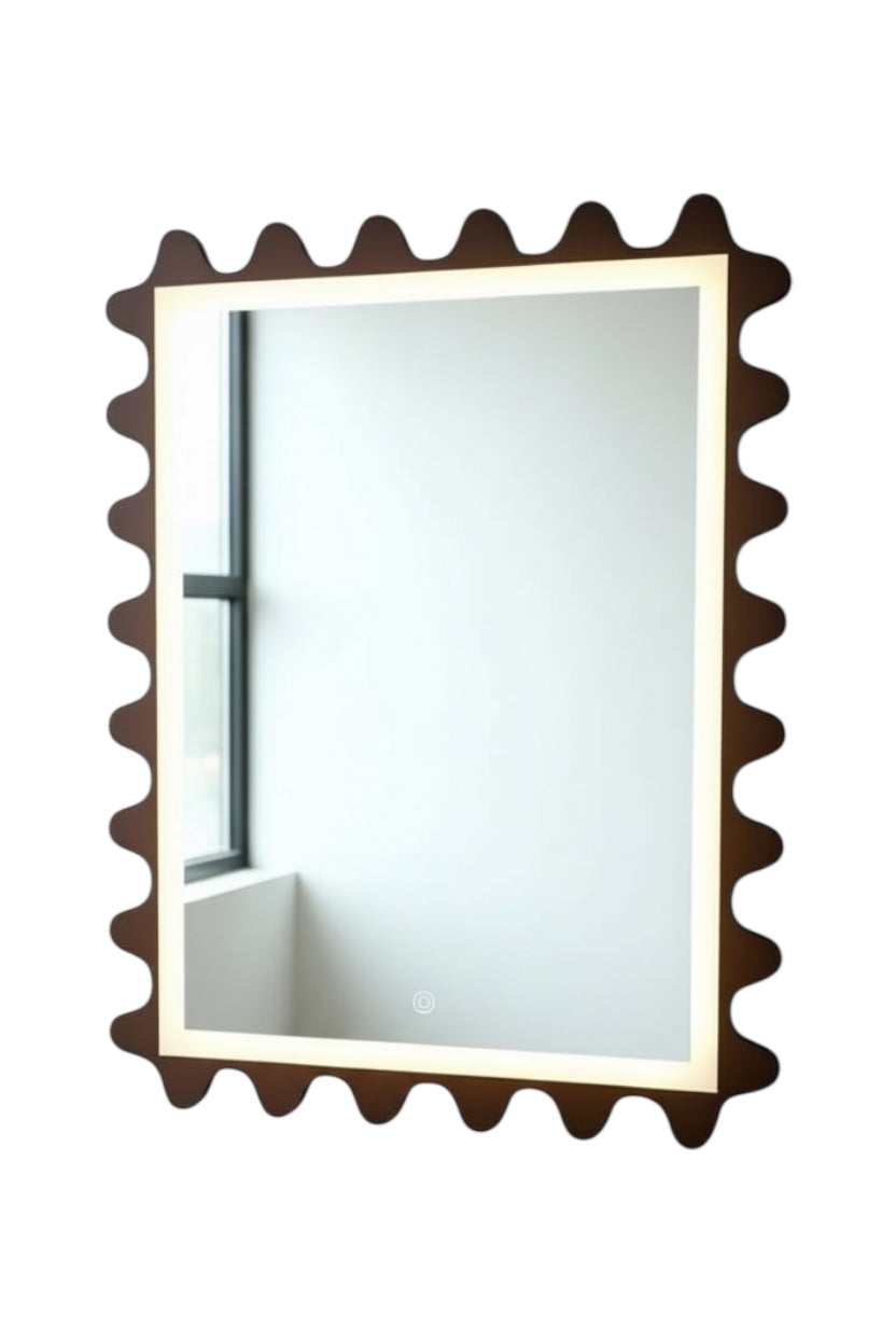 Rinshaw brown led mirror