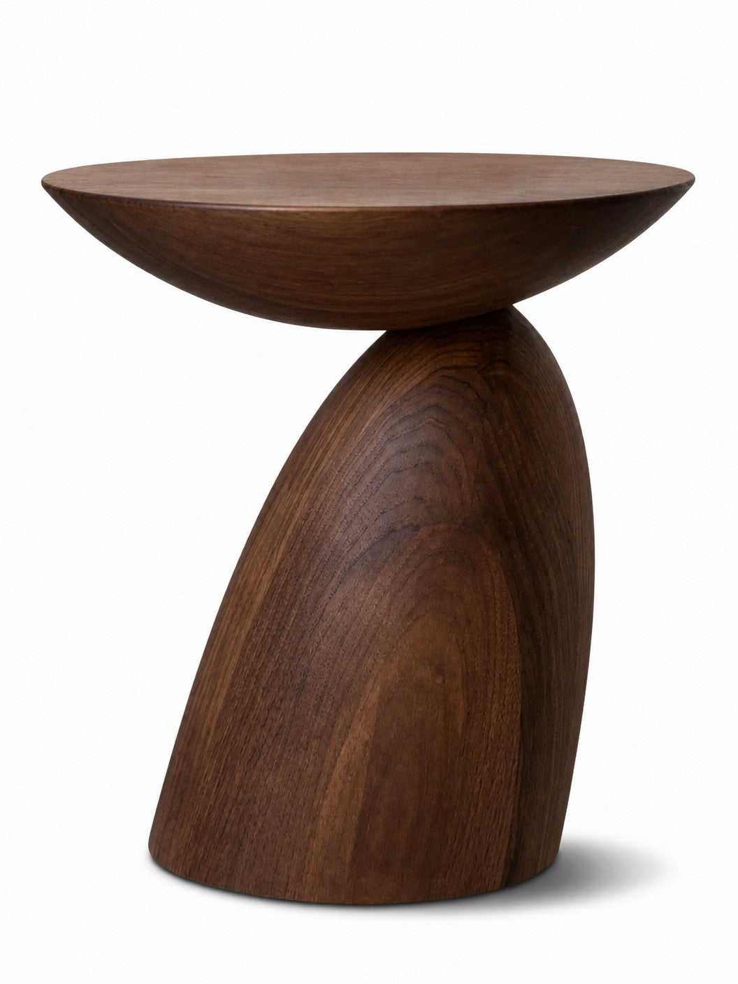 Dark brown wood parable side table