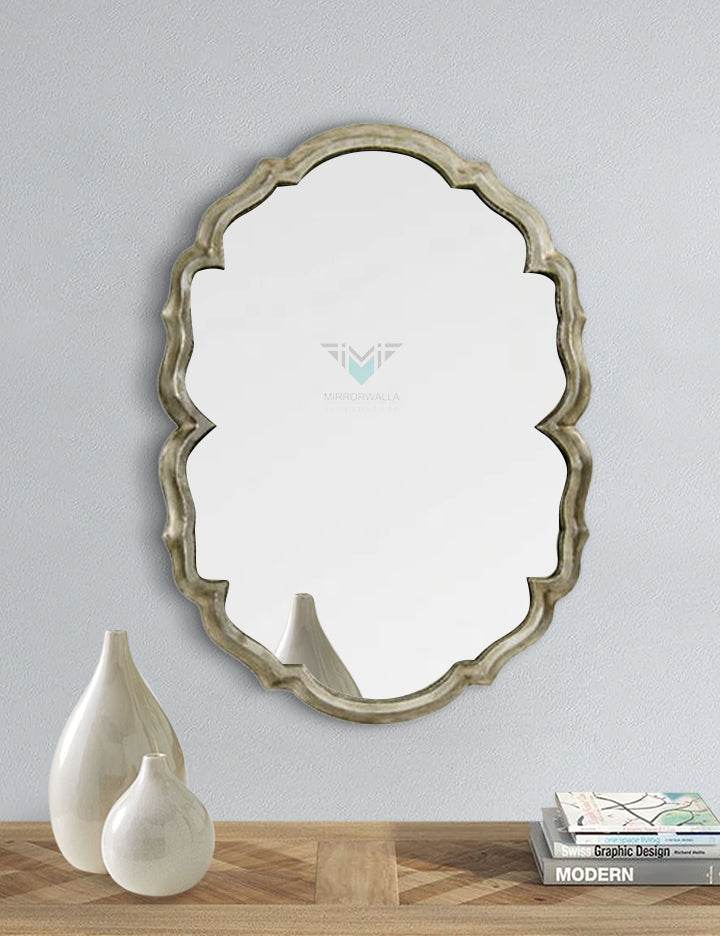 Oval Champagne Dc Mirror - Mirrorwalla