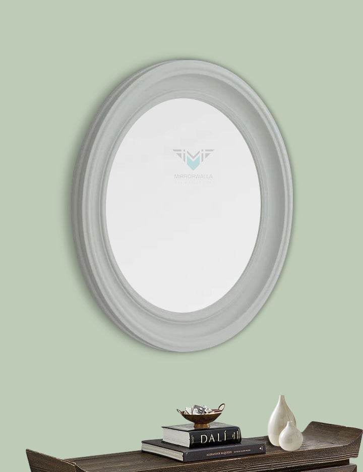 Matt White Decorative Mirror - Mirrorwalla