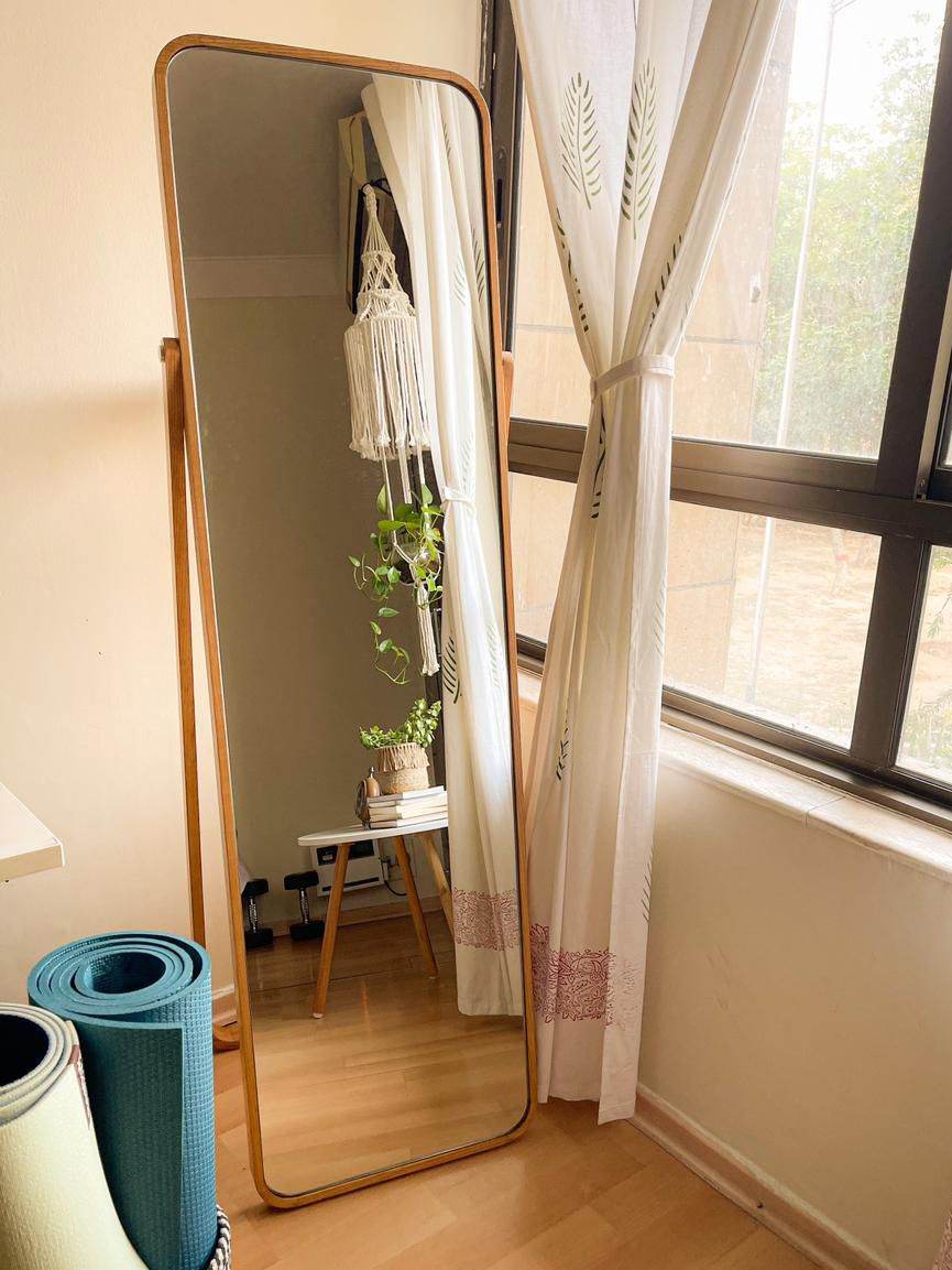 Oak Wood Floor Mirror | Long Mirrors - Mirrorwalla