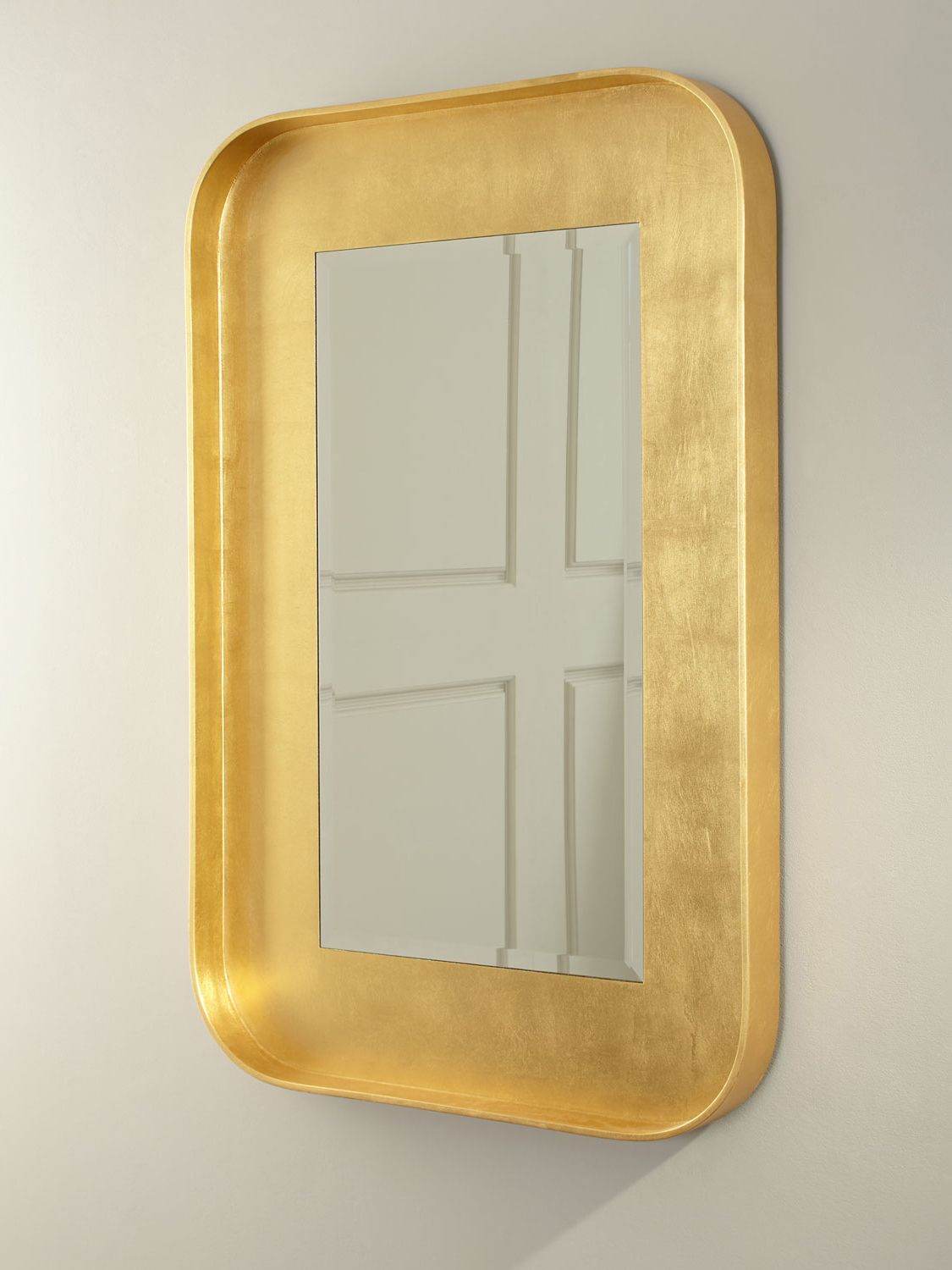 Gold Leaf Rectangle Dc Mirror - Mirrorwalla