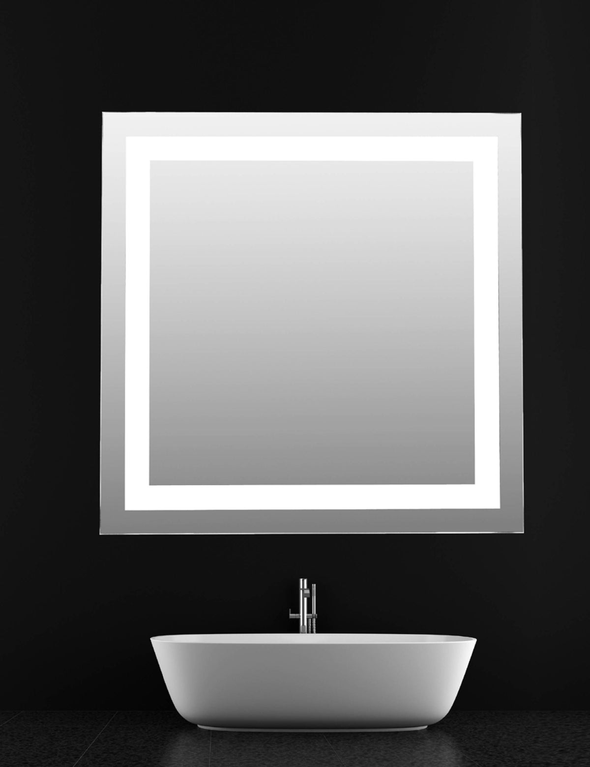 Square Q1 White LED Mirror