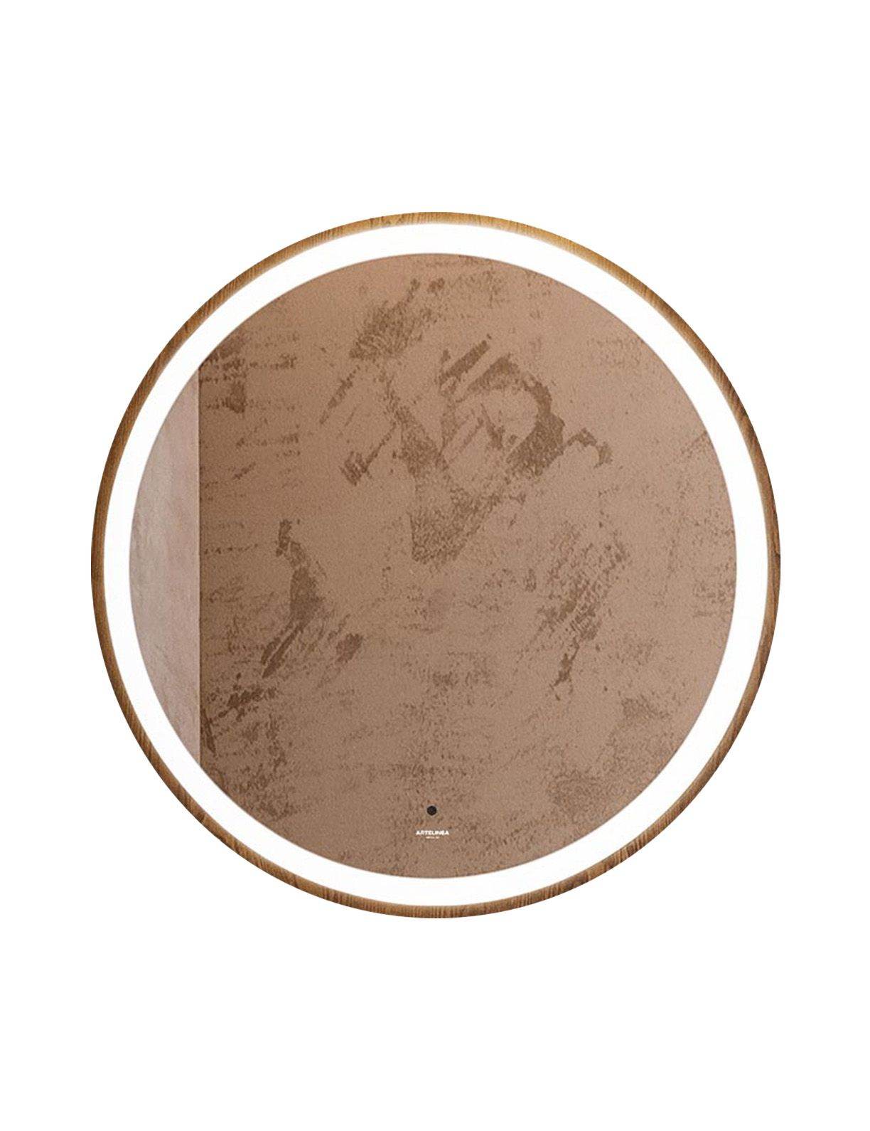 LED Mirror With Wooden Frame - Mirrorwalla