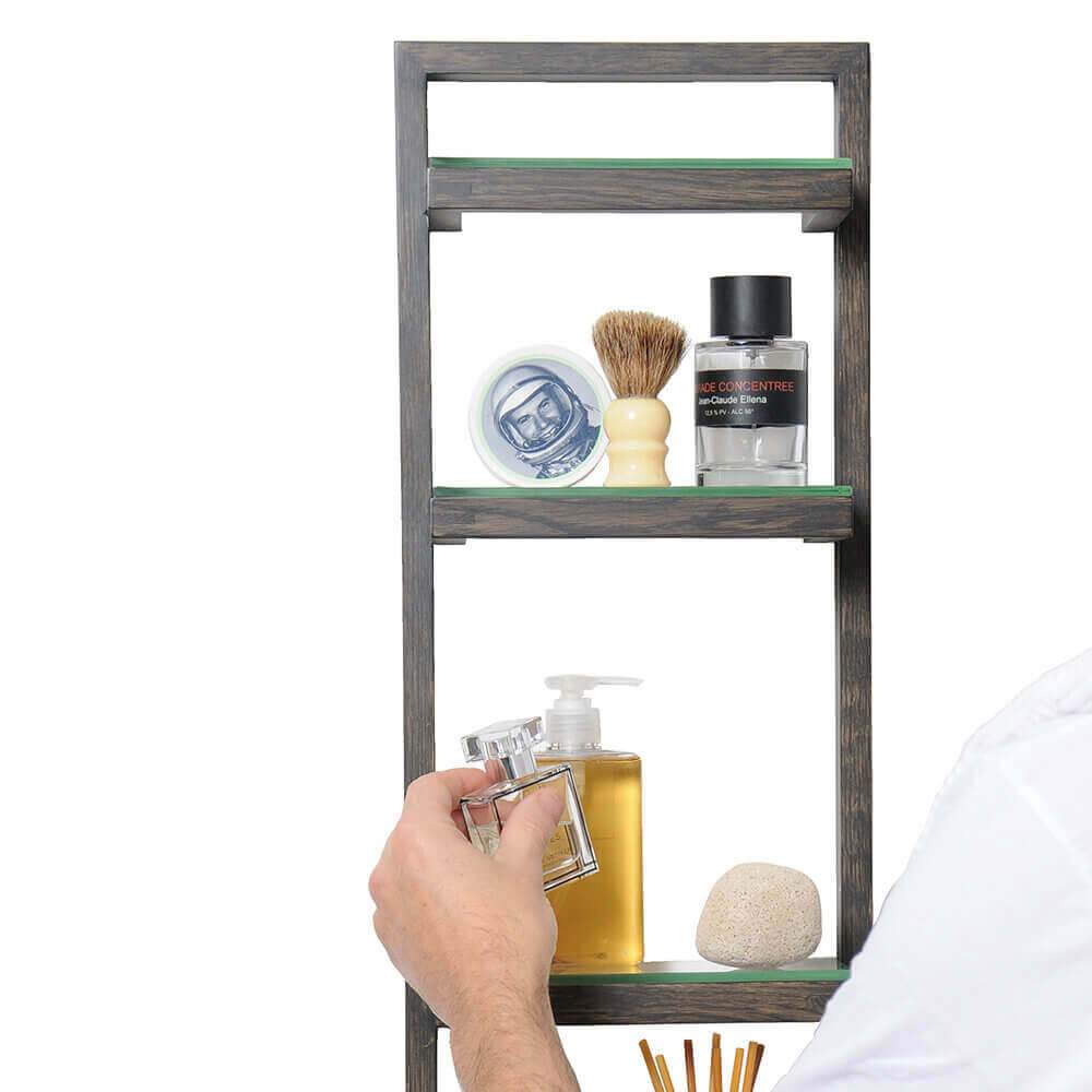 Black Open Glass Shelf - Mirrorwalla