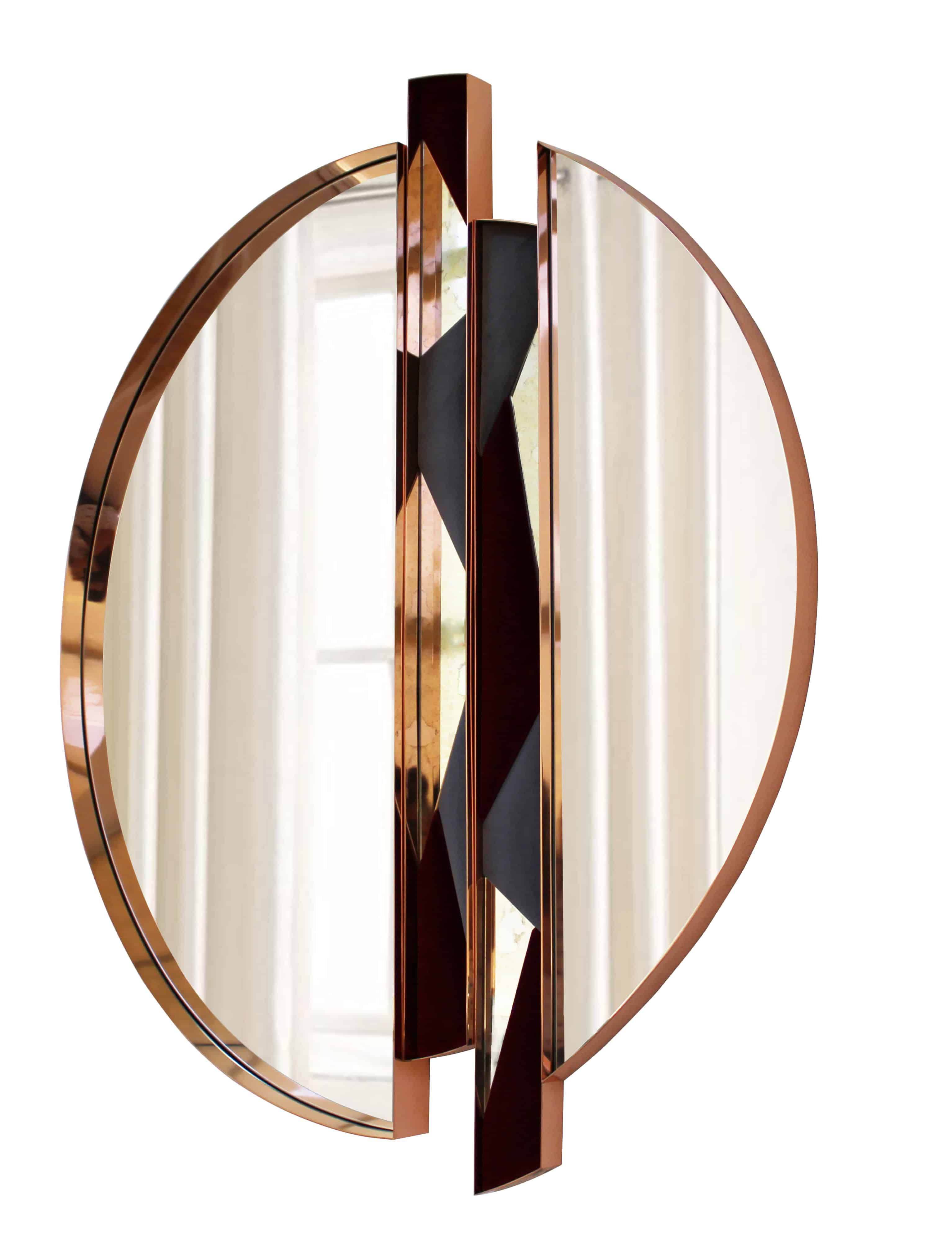 Jexa Glossy Rose Gold Pvd Mirror - Mirrorwalla