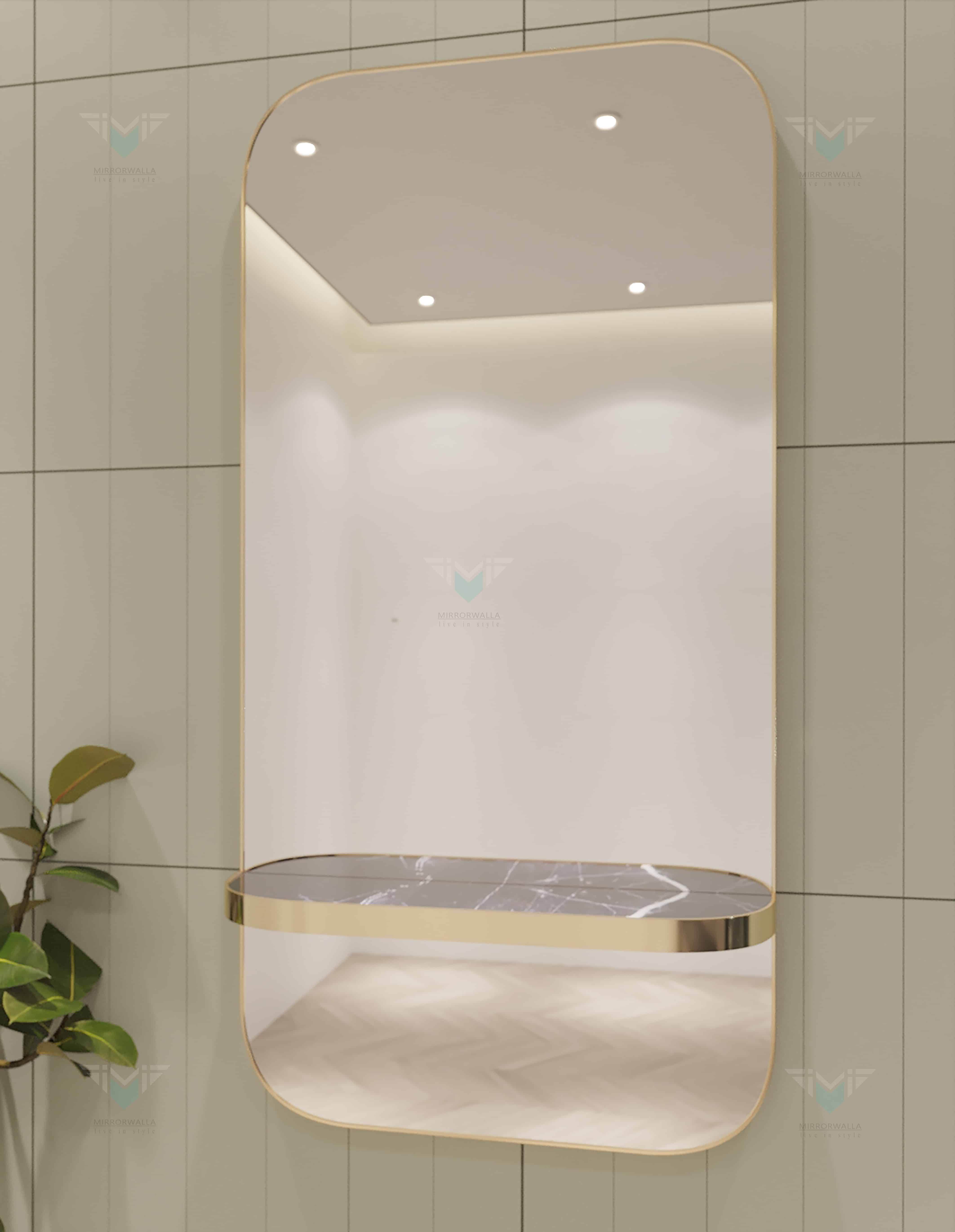 Glossy Shelve Decorative Mirror - Mirrorwalla