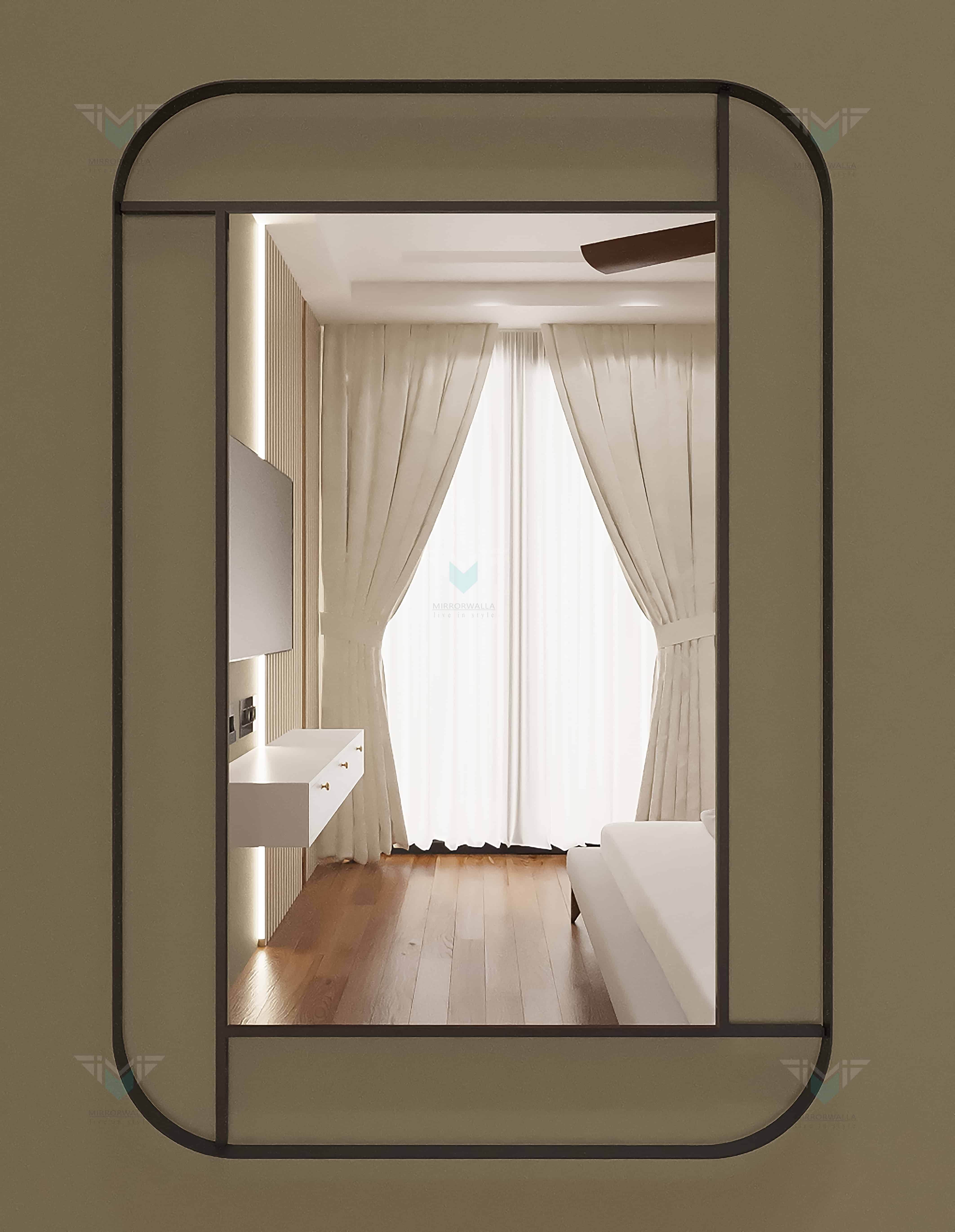 Metal Square Wheel Mirror - Mirrorwalla