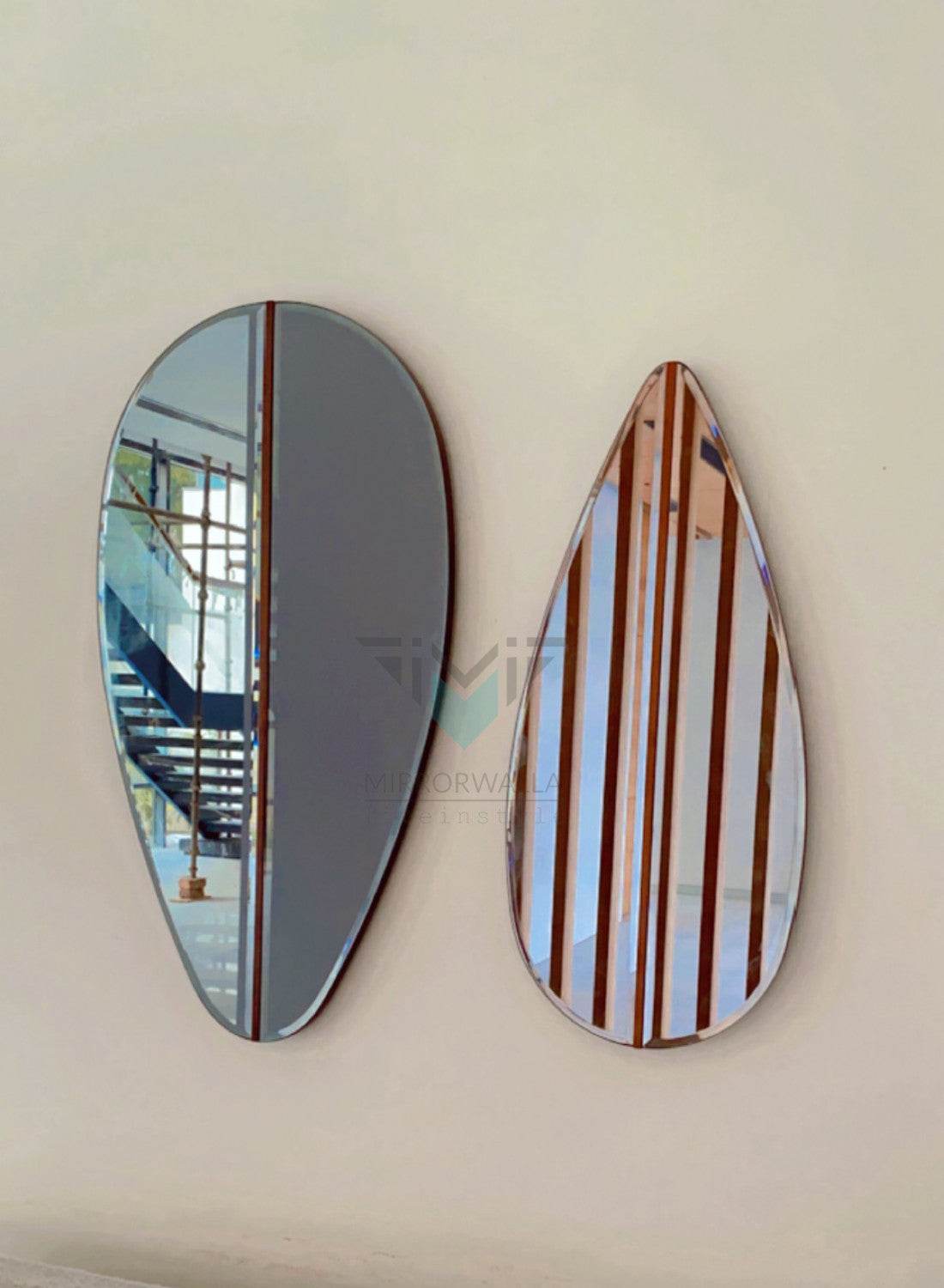 Orchid Leaves Dc Mirror (set Of 2) - Mirrorwalla