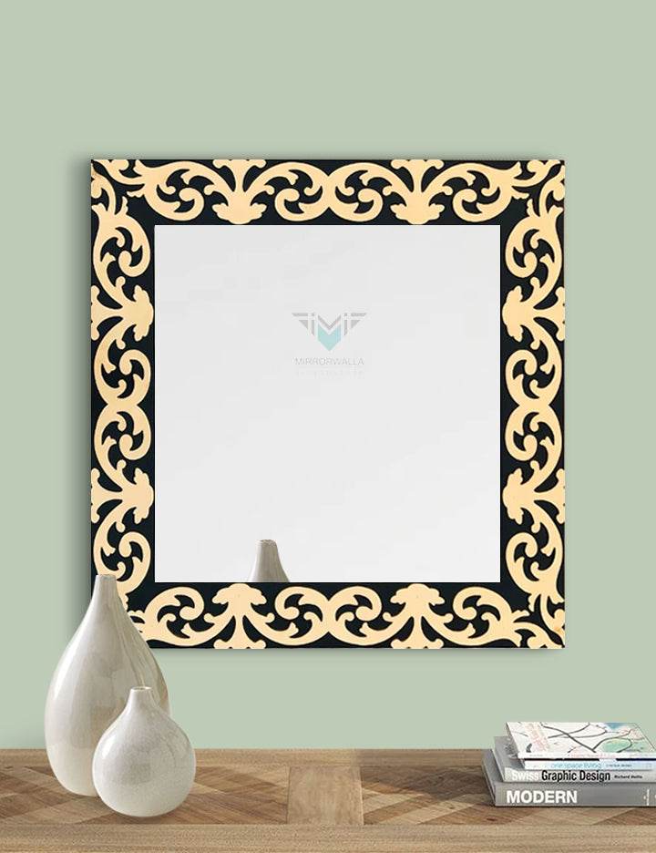 Black And Gold CNC Mirror - Mirrorwalla