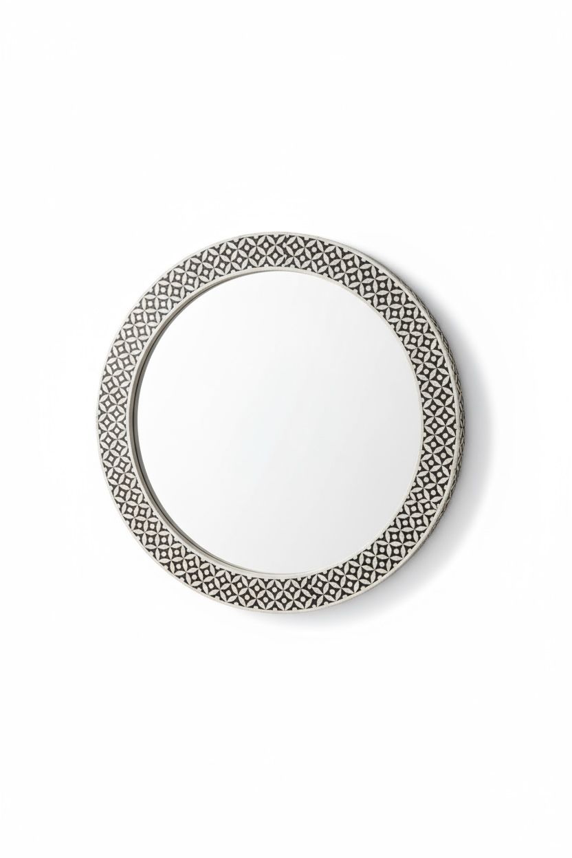 Mezine Mother of pearl round mirror