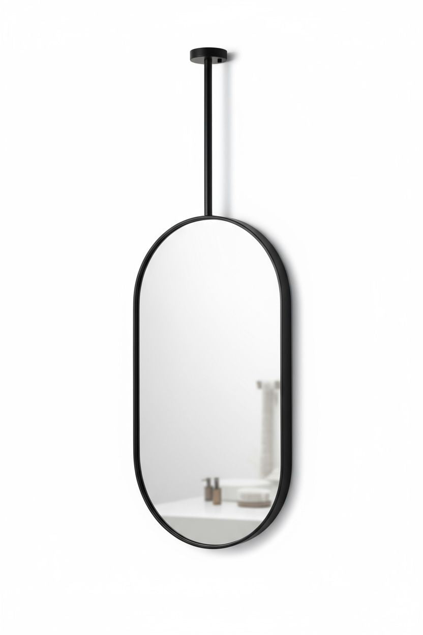 Q9 Black capsule suspended backlit mirror