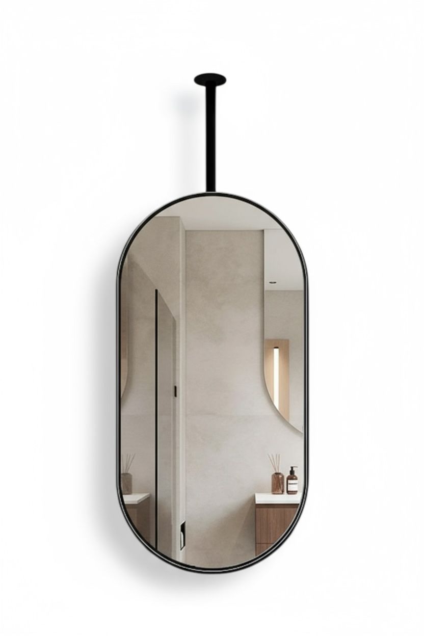 Q9 Black capsule suspended backlit mirror