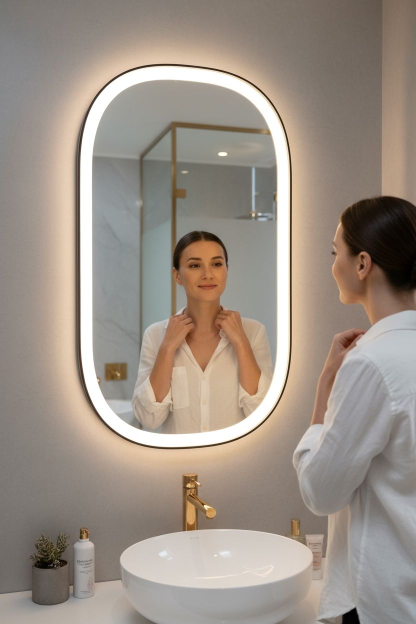 X07 Black PVD bathroom LED Mirror