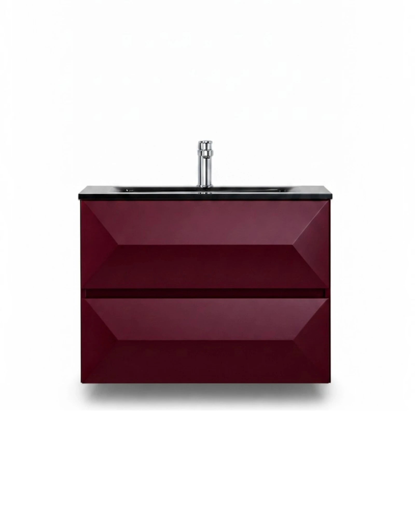 Maroon Double Drawers Bathroom Vanity