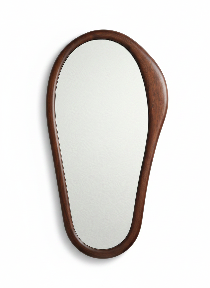 Treco brown organic shape mirror