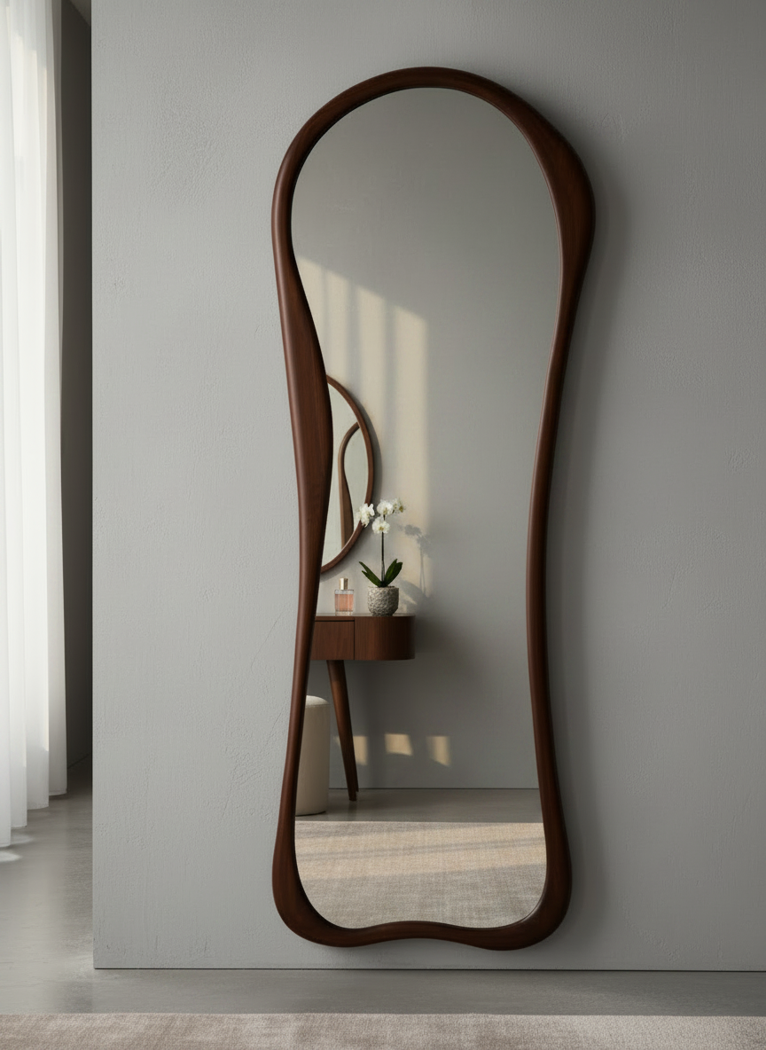 Orgo teak full length mirror
