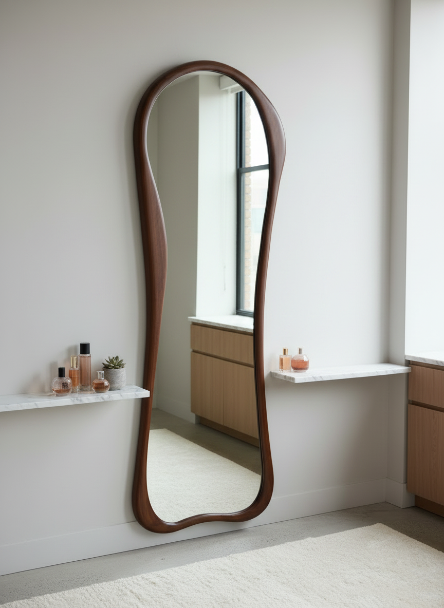 Orgo teak full length mirror