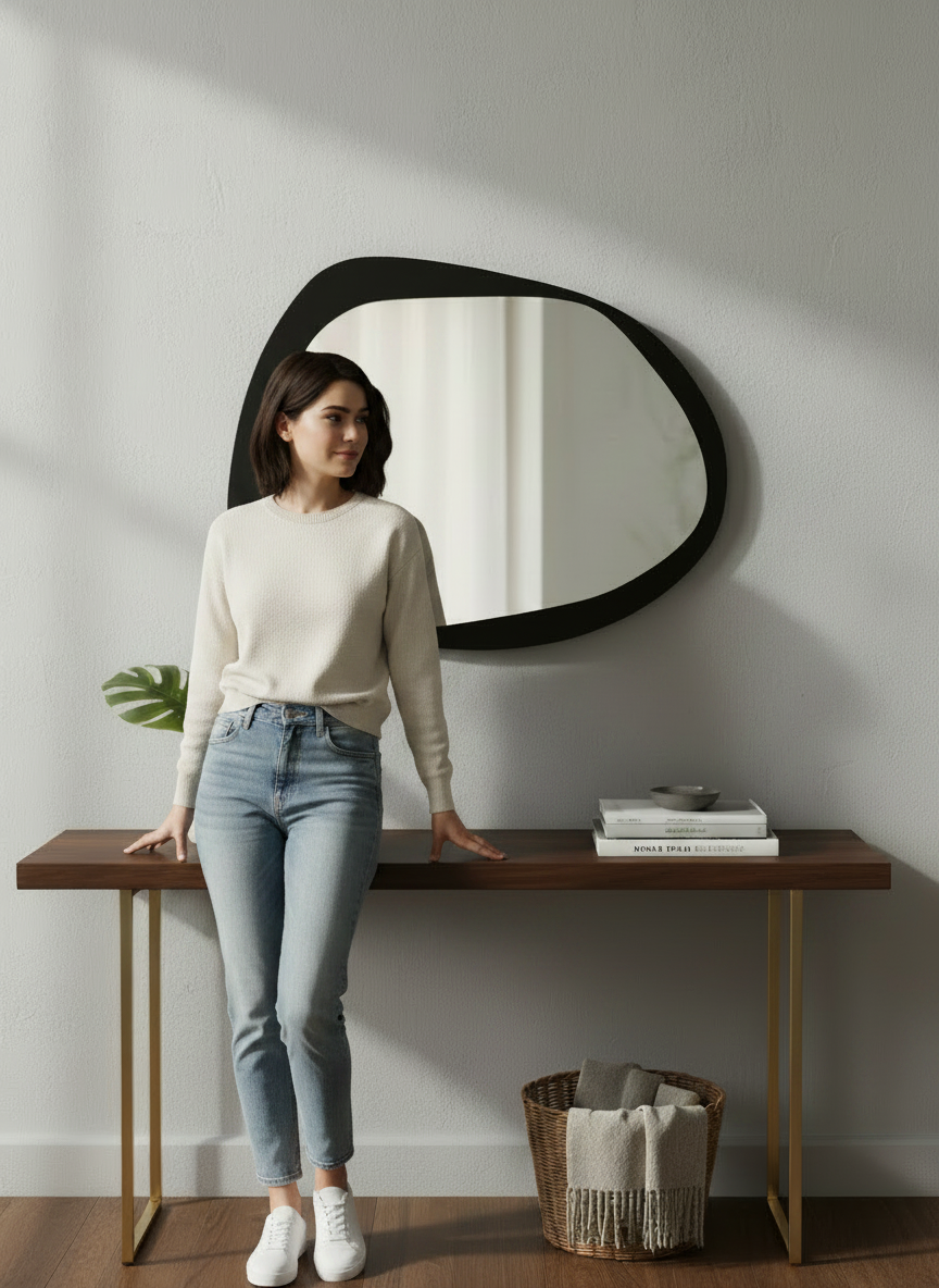 Black lacqr decorative Mirror