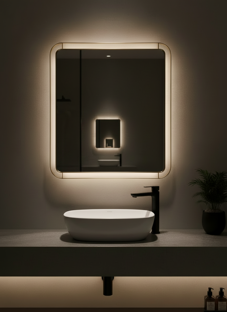 Rozo SS Gold backlit Mirror