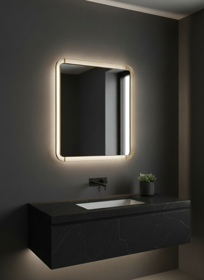 Rozo SS Gold backlit Mirror