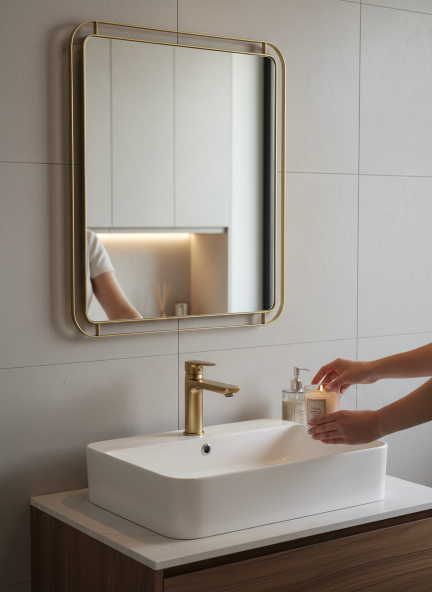 Rozo SS Gold backlit Mirror