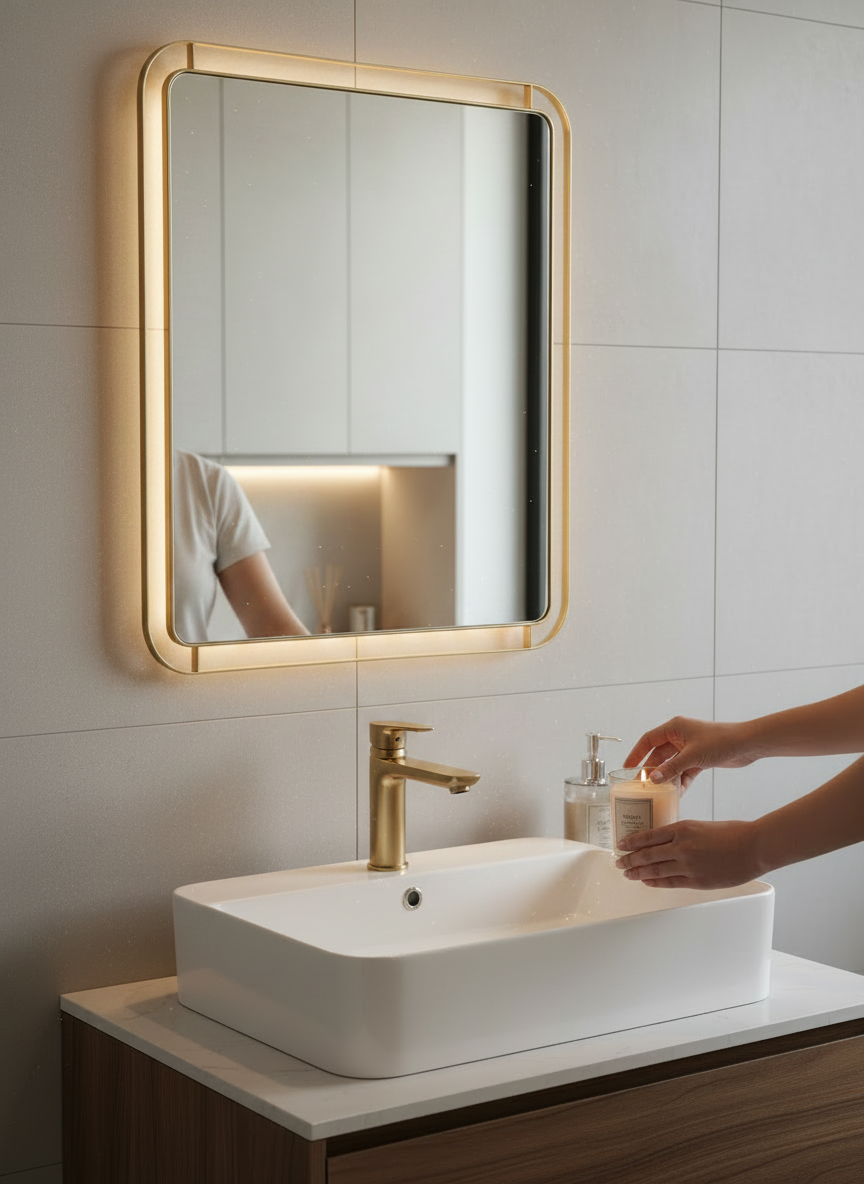 Rozo SS Gold backlit Mirror