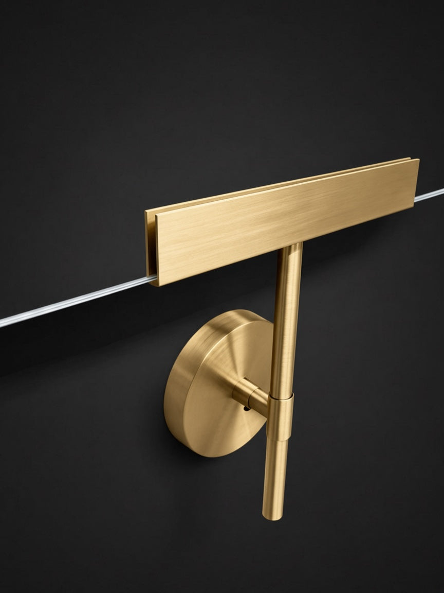 Rihold gold bathroom mirror with light