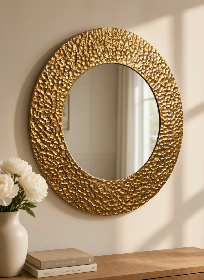 Gold Crushed RD Mirror
