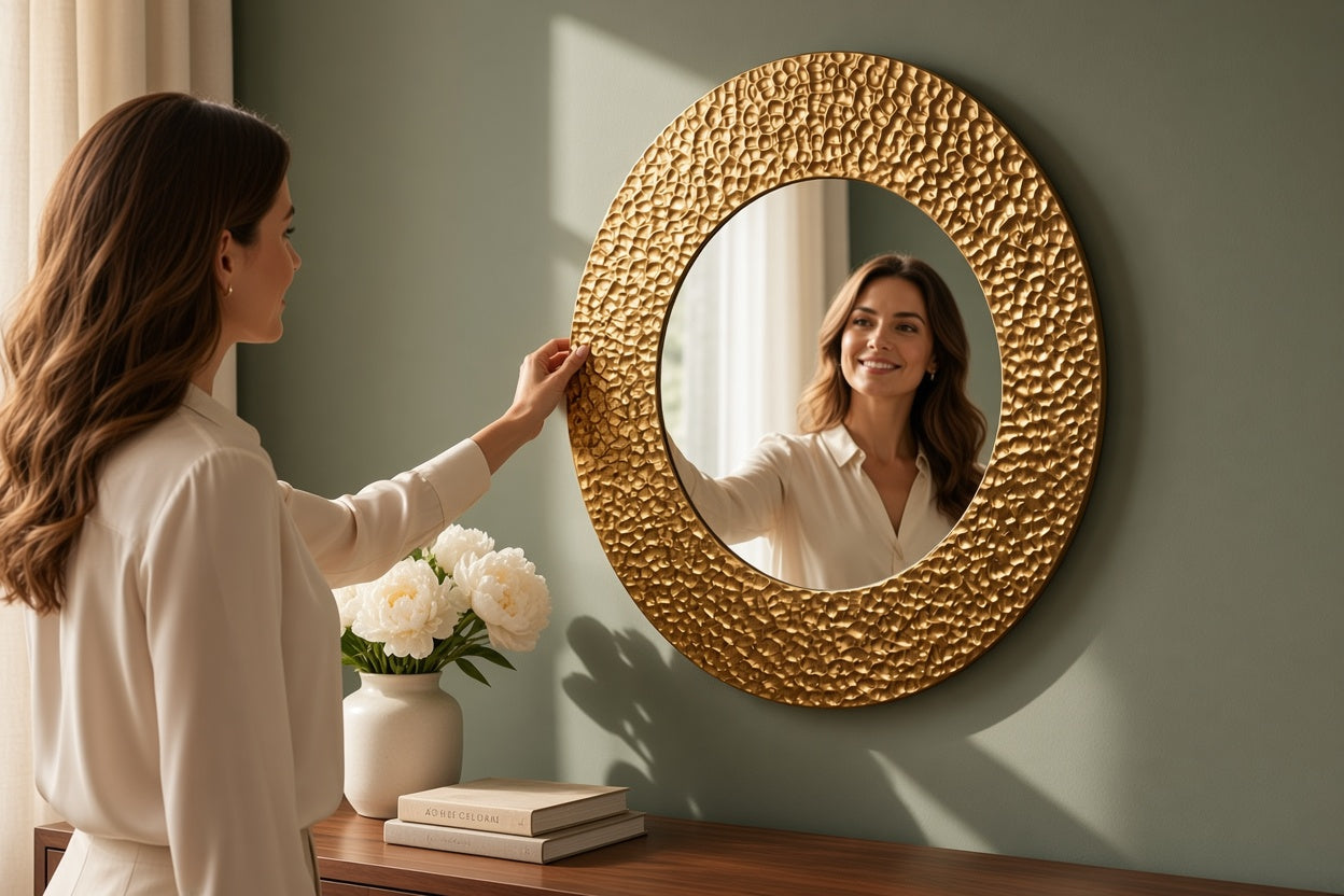 Gold Crushed RD Mirror