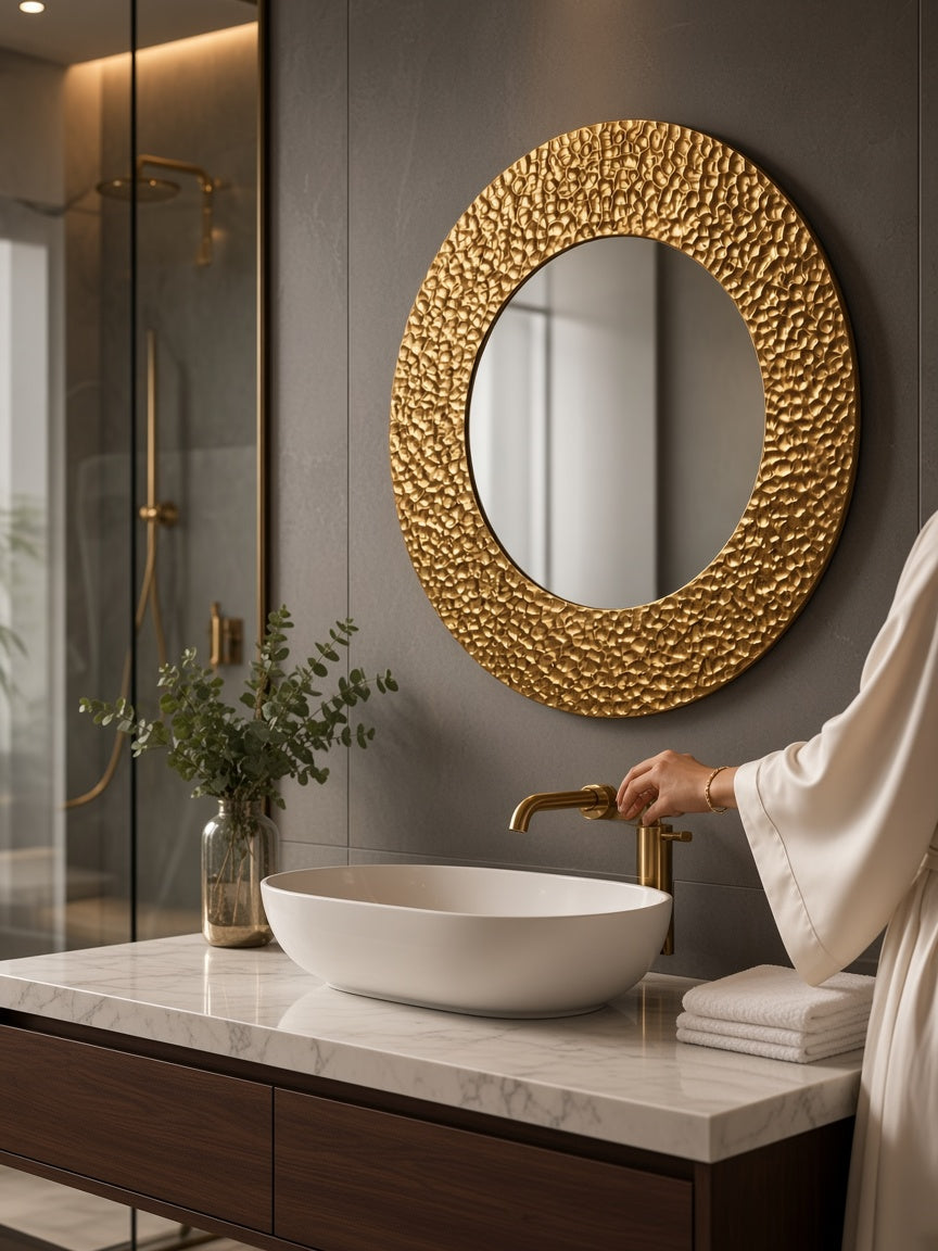 Gold Crushed RD Mirror
