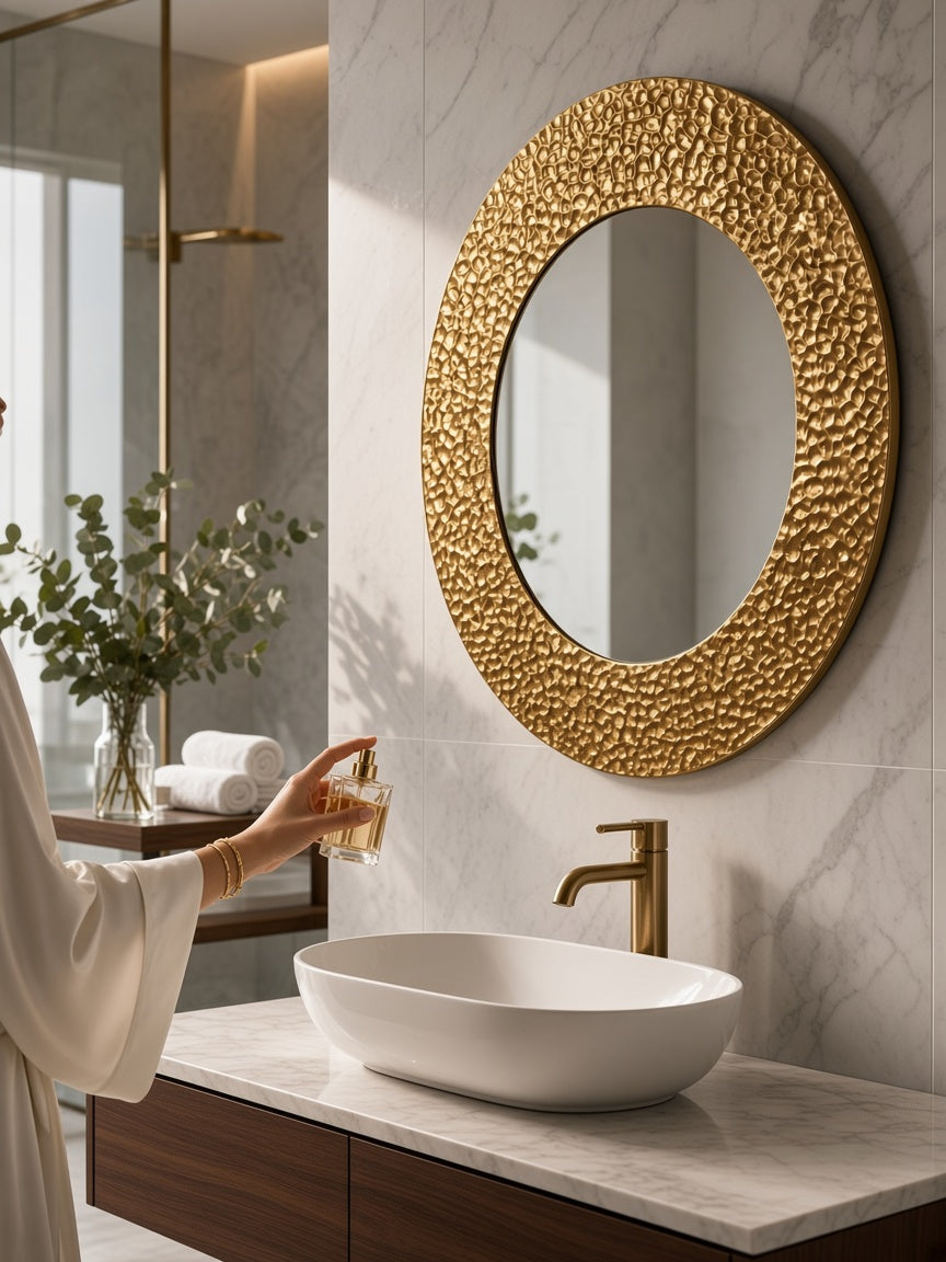 Gold Crushed RD Mirror