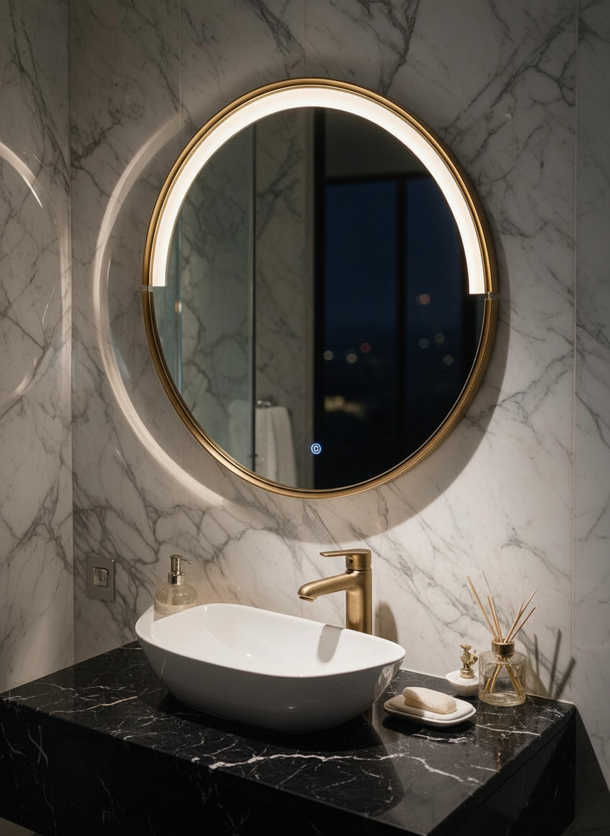 C-curve led mirror
