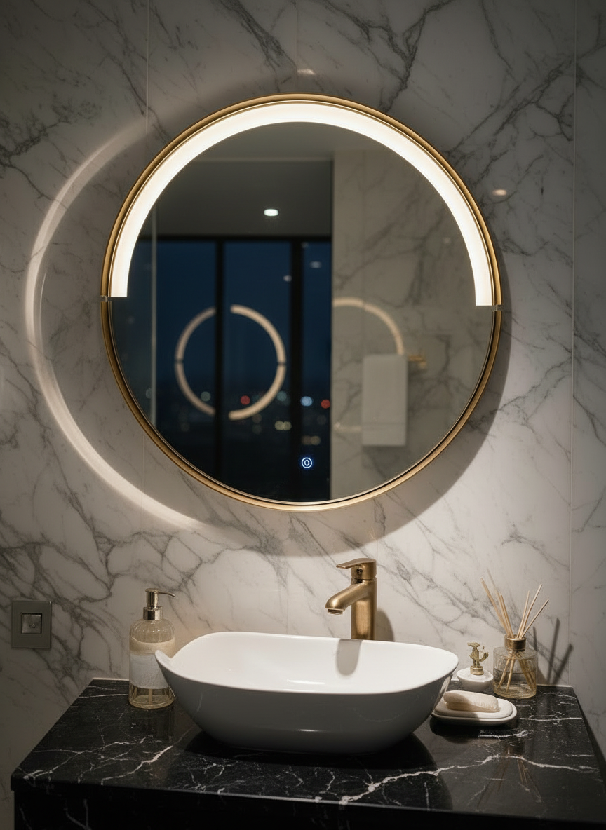 C-curve led mirror