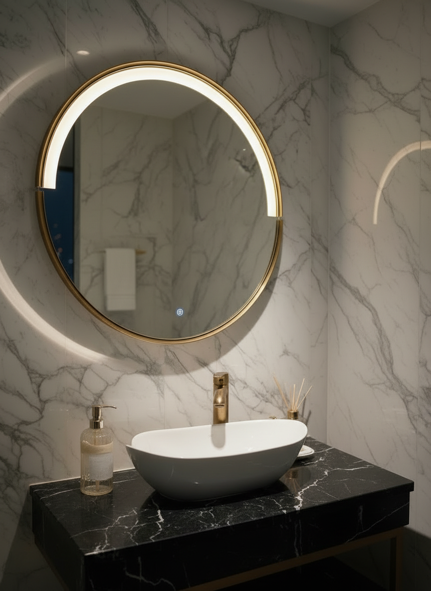 C-curve led mirror
