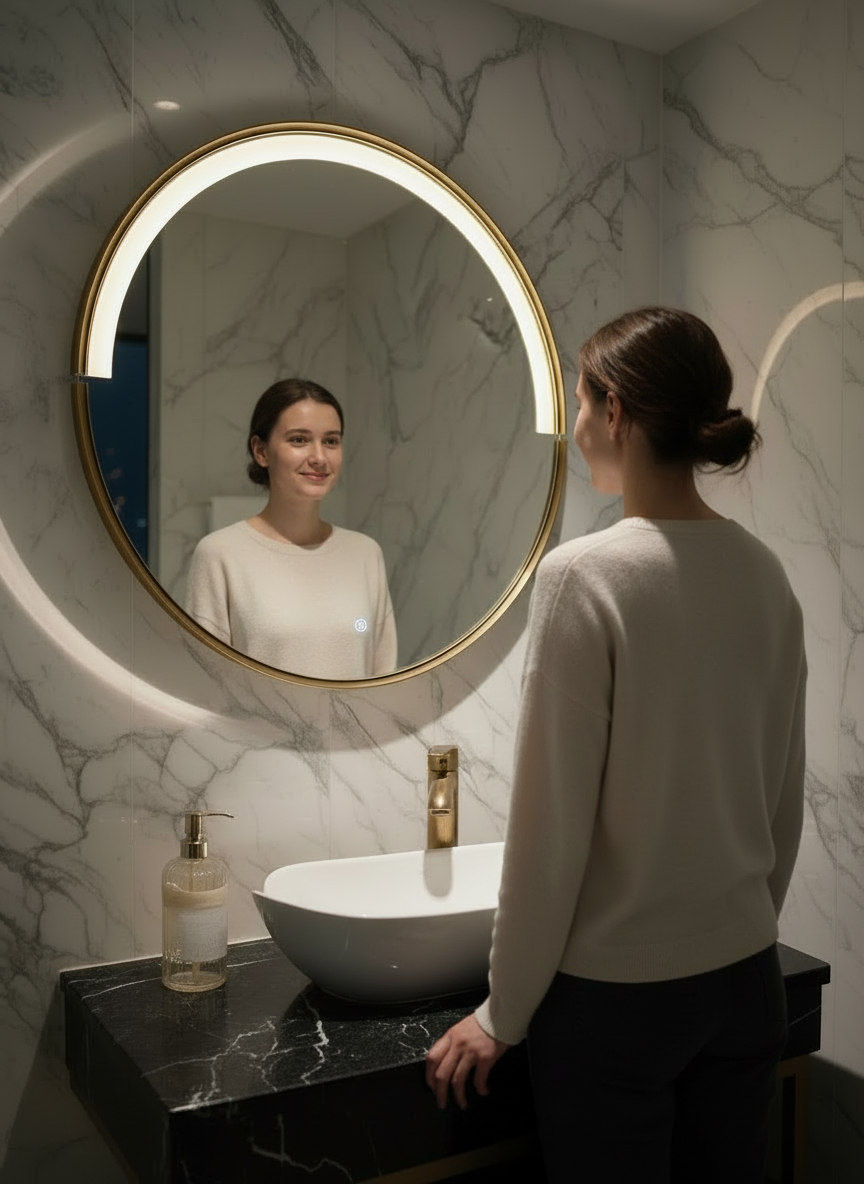 C-curve led mirror