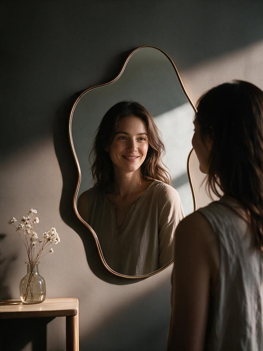 Crooked gold dc mirror