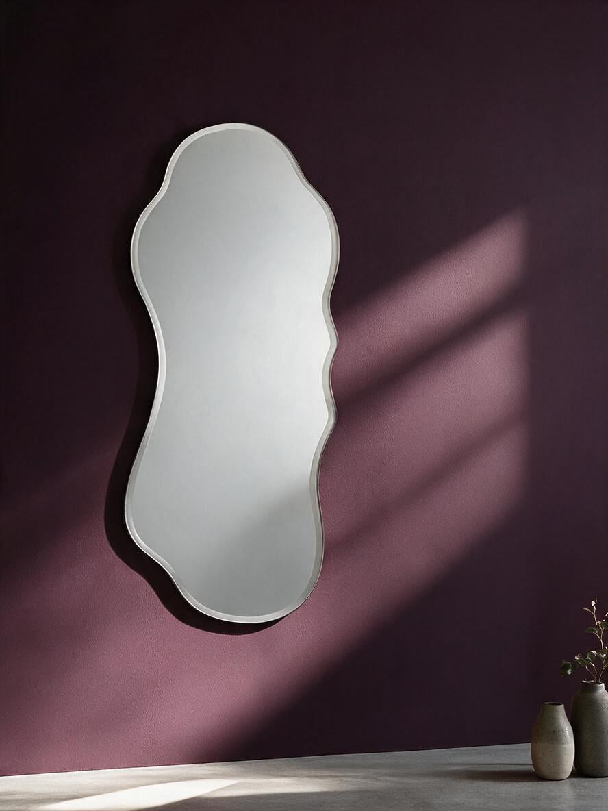 Organic long beveled mirror
