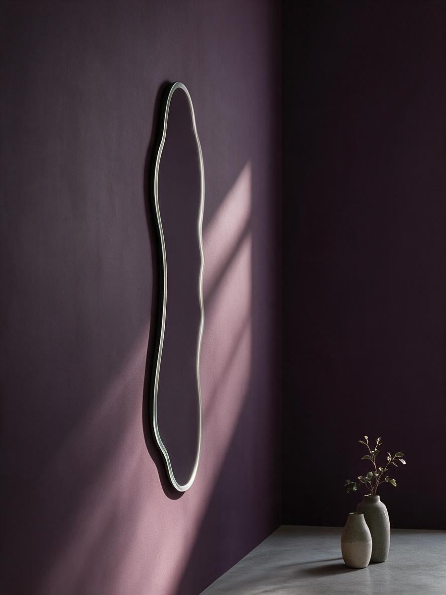 Organic long beveled mirror