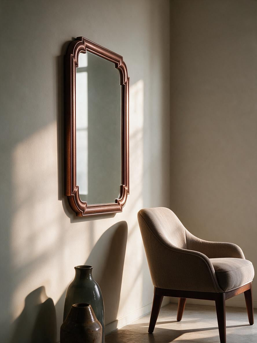 Copper exlog Decoative Mirror
