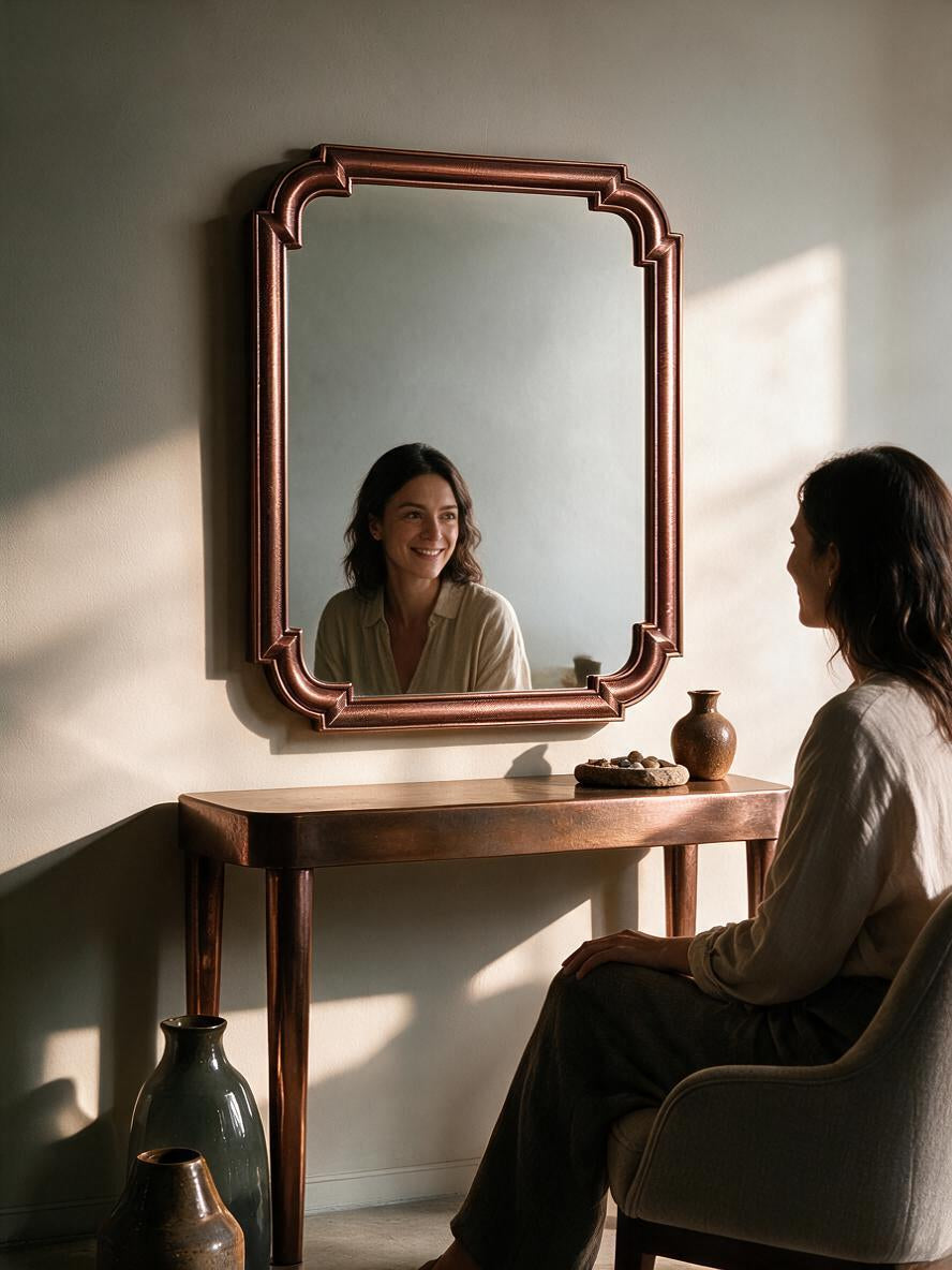 Copper exlog Decoative Mirror