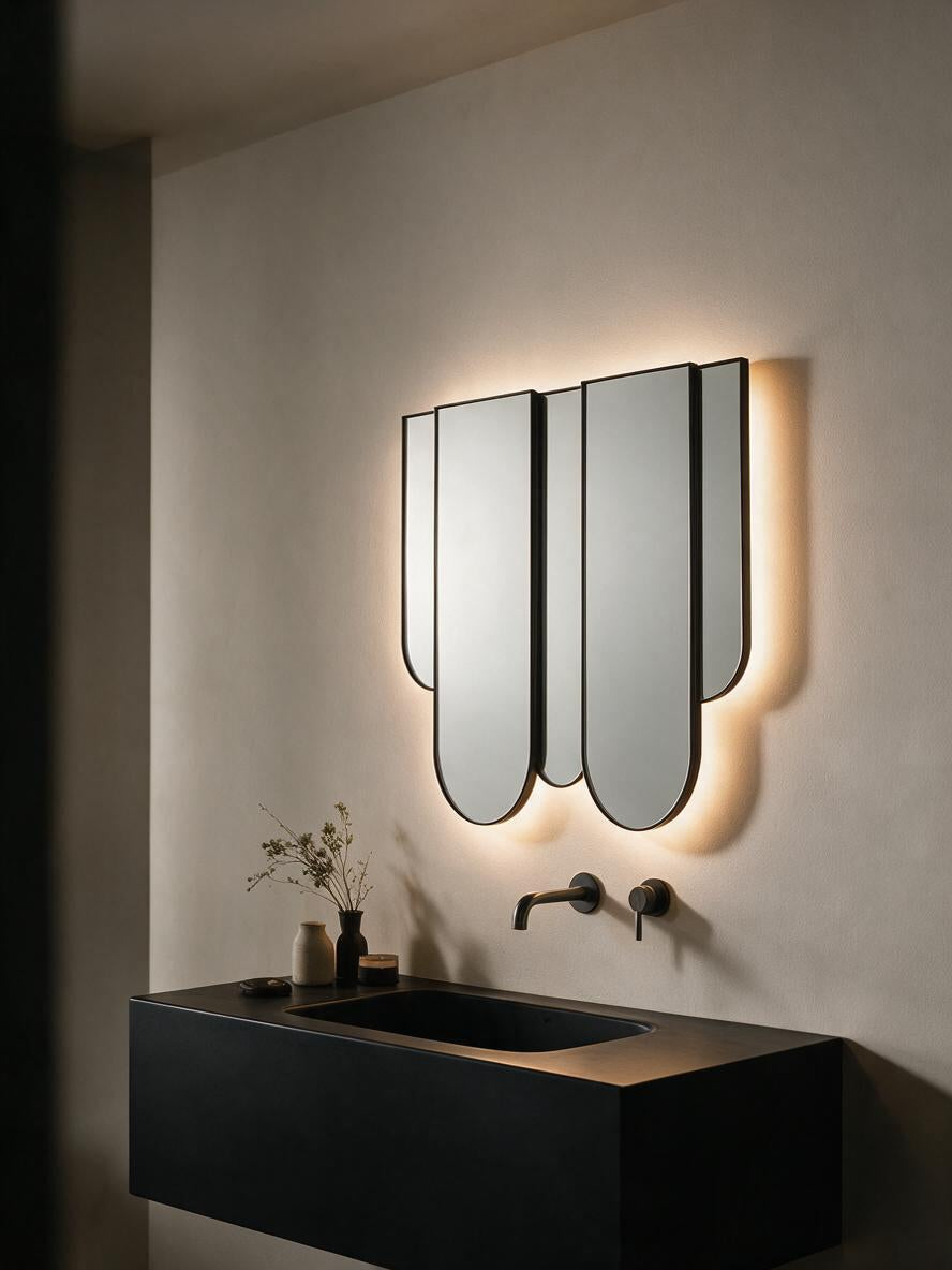 dropping arcs backlit mirror