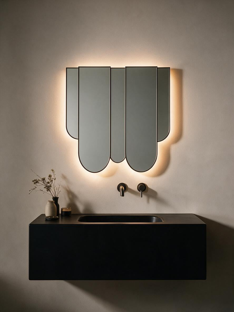dropping arcs backlit mirror