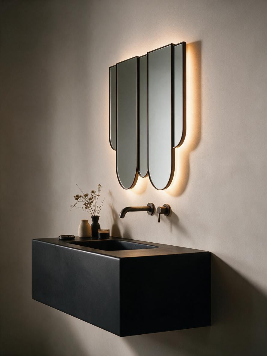dropping arcs backlit mirror