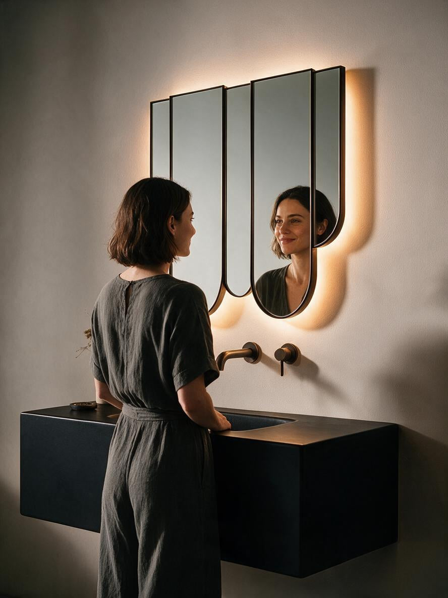 dropping arcs backlit mirror